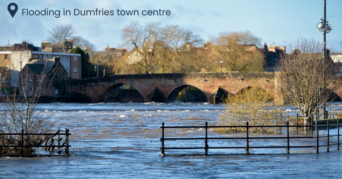 Flooding in Dumfries town centre